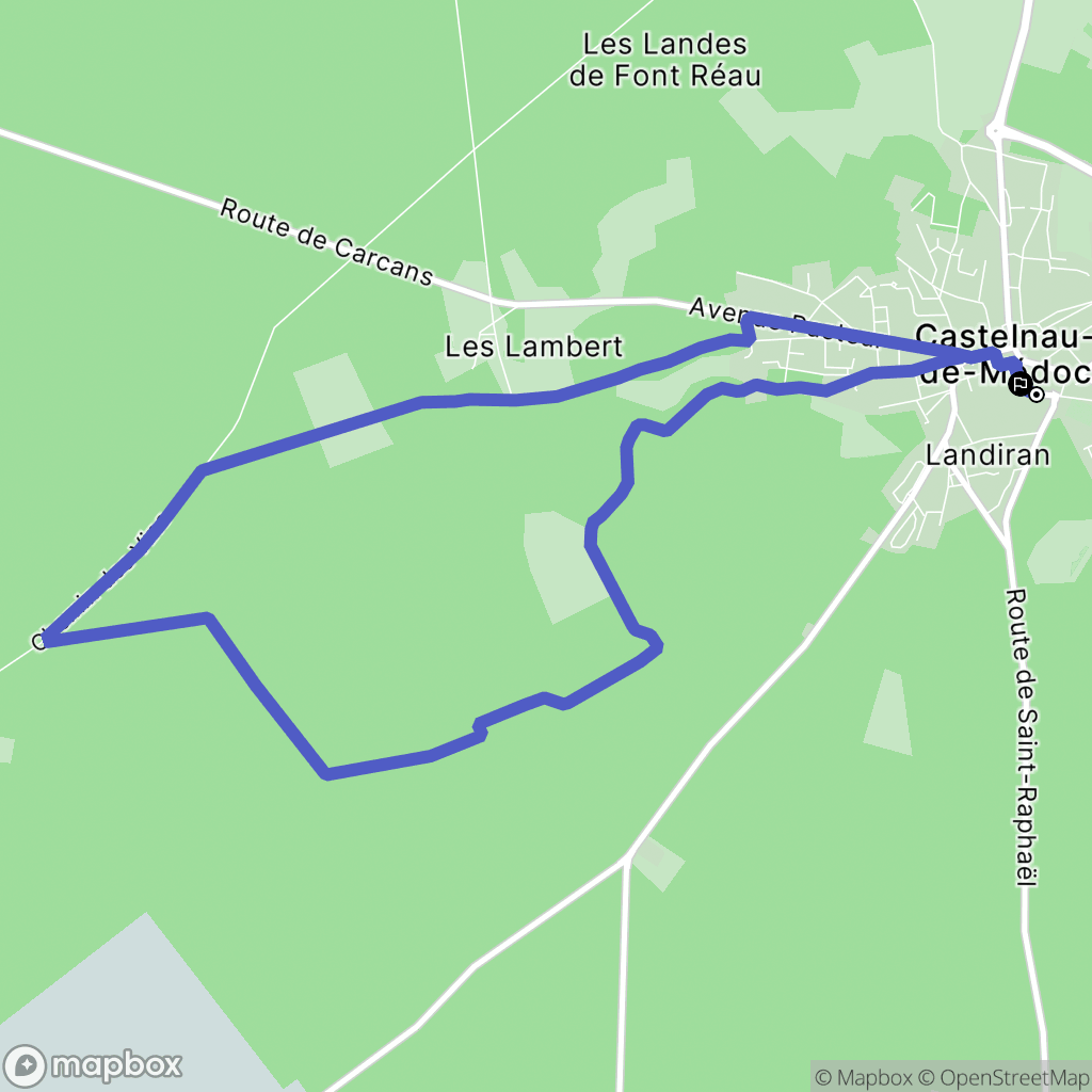 Castelnau-de-Médoc : carte du parcours de randonnée - France