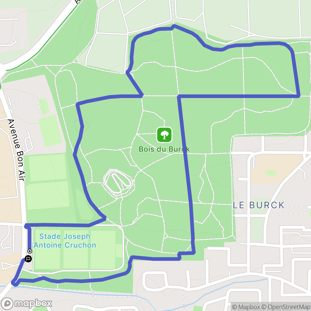 Le Burck, Mérignac : carte du parcours de randonnée - France