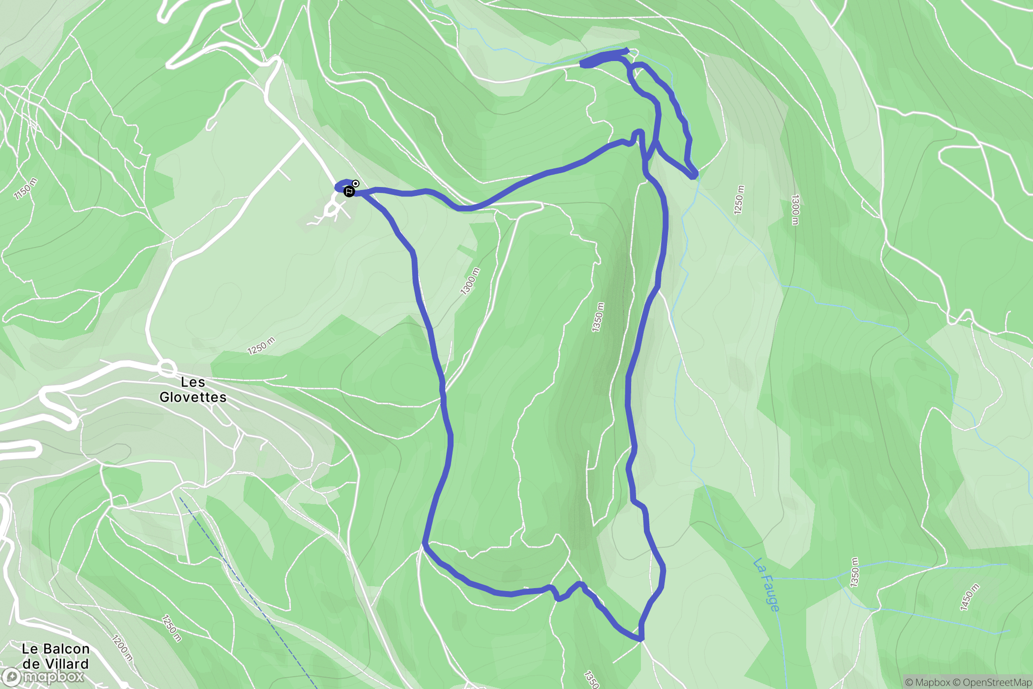 Les Clots, Villard-de-Lans : carte du parcours de randonnée - France