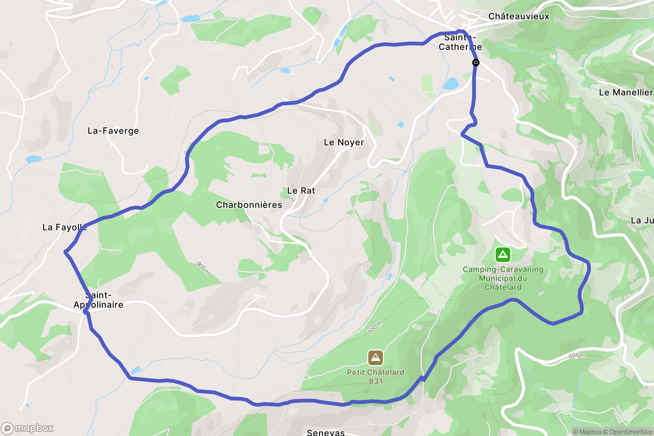 Sainte-Catherine : carte du parcours de randonnée - France
