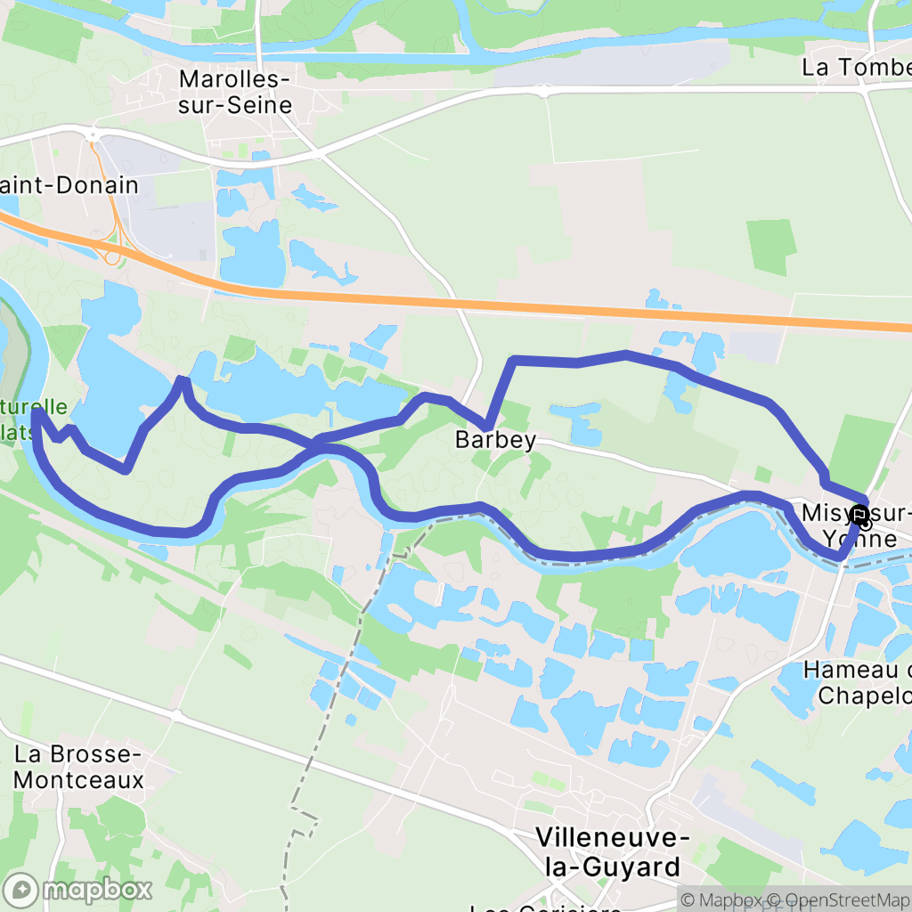 Misy-sur-Yonne : carte du parcours de randonnée - France