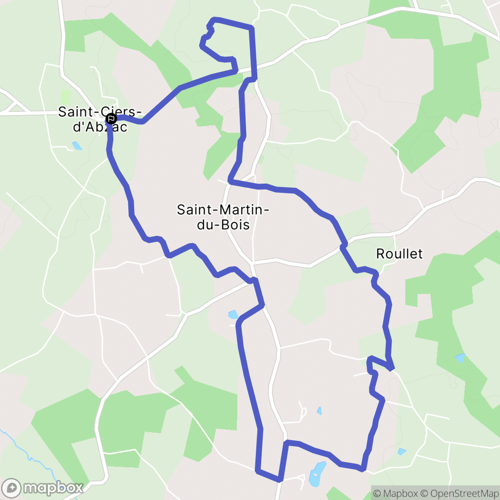Saint-Ciers-d'Abzac : carte du parcours de randonnée - France
