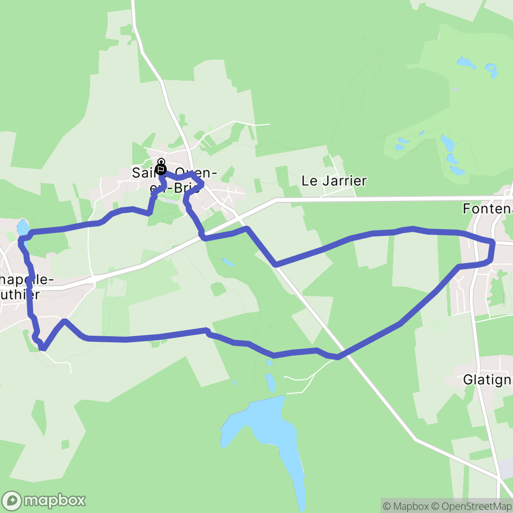 Saint-Ouen-en-Brie : carte du parcours de randonnée - France