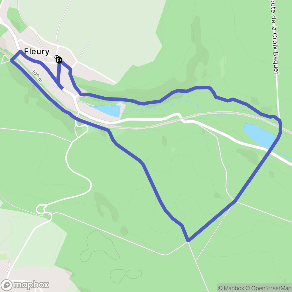 Fleury : carte du parcours de randonnée - France
