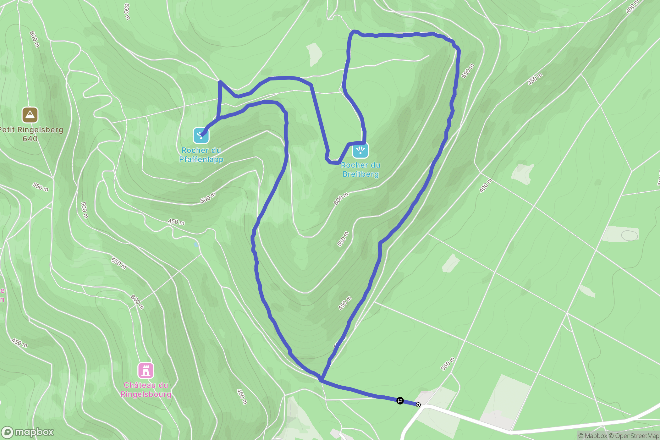 Oberhaslach : carte du parcours de randonnée - France