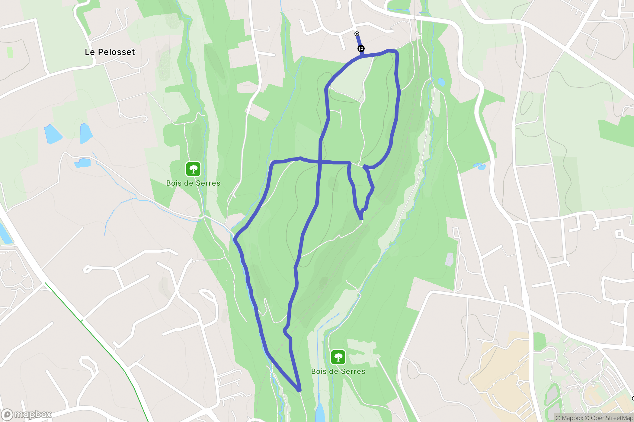Dardilly : carte du parcours de randonnée - France