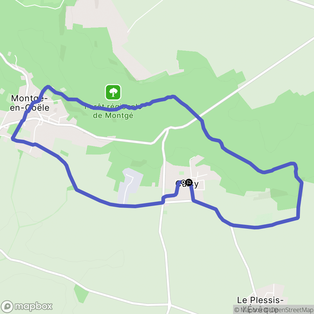 Cuisy : carte du parcours de randonnée - France