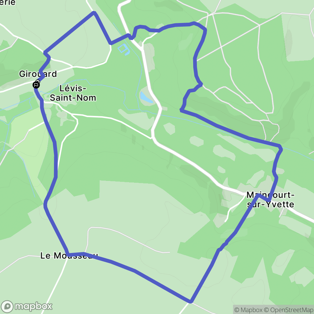 Lévis-Saint-Nom : carte du parcours de randonnée - France