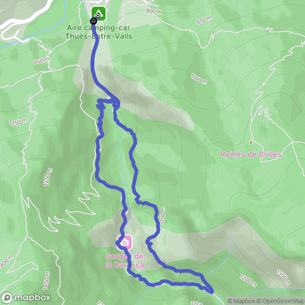 Thuès-Entre-Valls : carte du parcours de randonnée - France