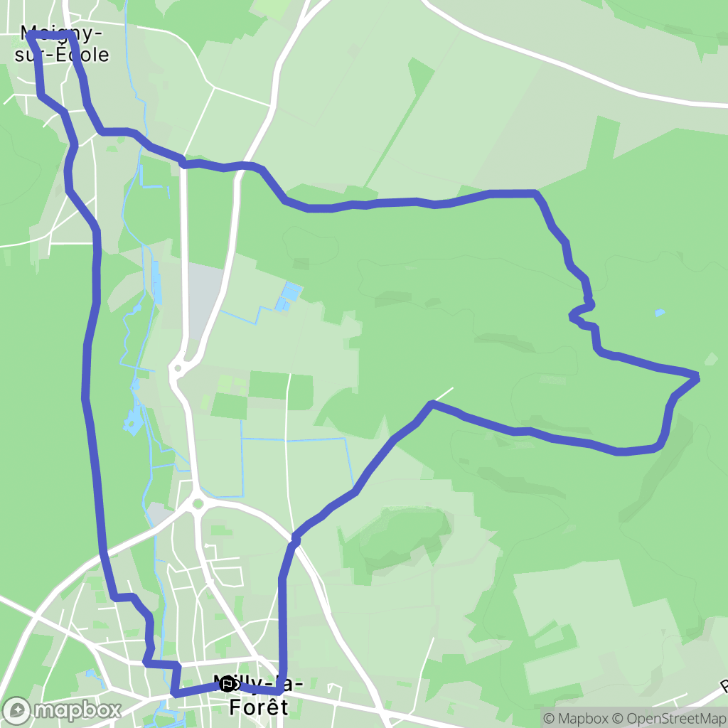 Milly-la-Forêt : carte du parcours de randonnée - France