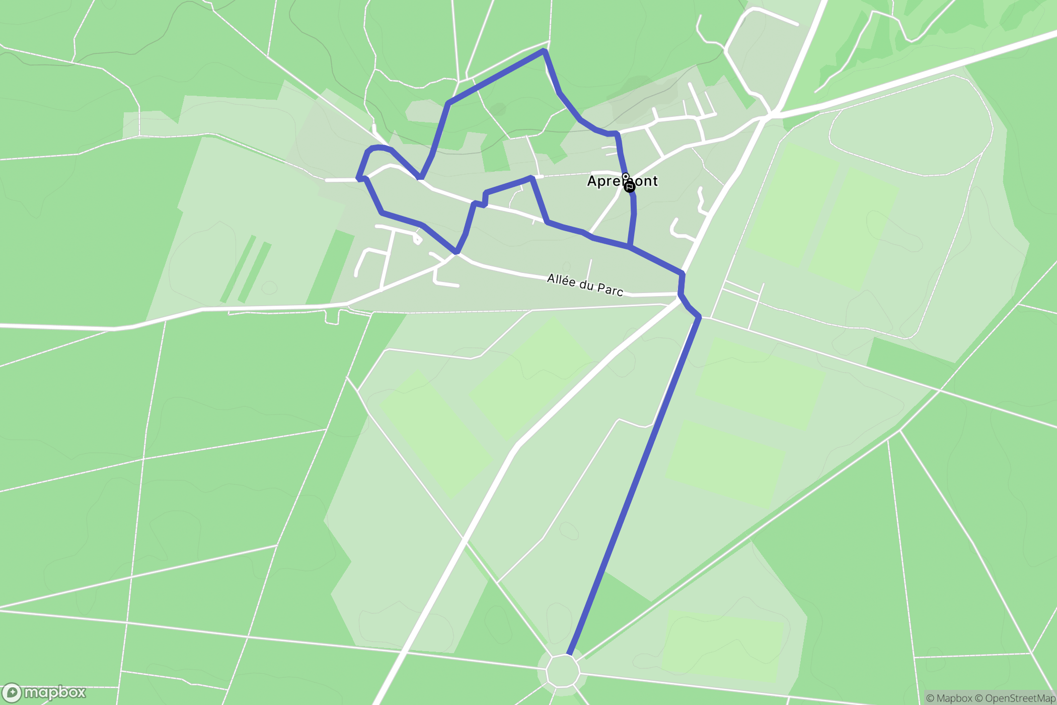 Apremont : carte du parcours de randonnée - France