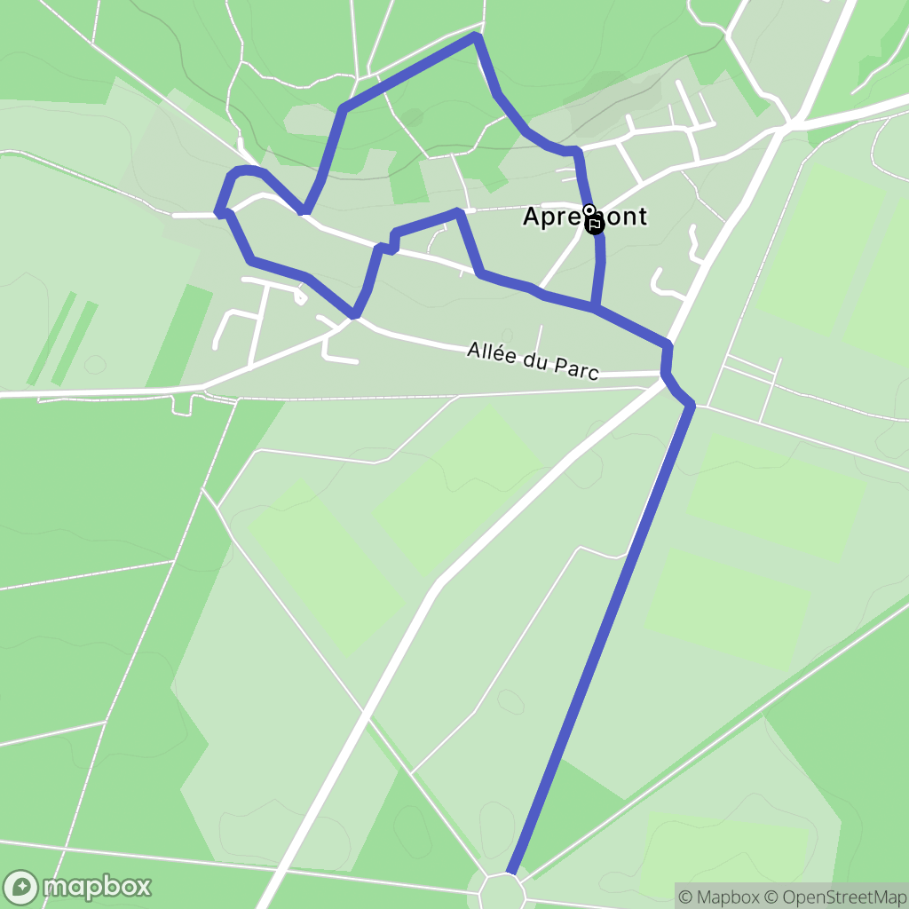 Apremont : carte du parcours de randonnée - France