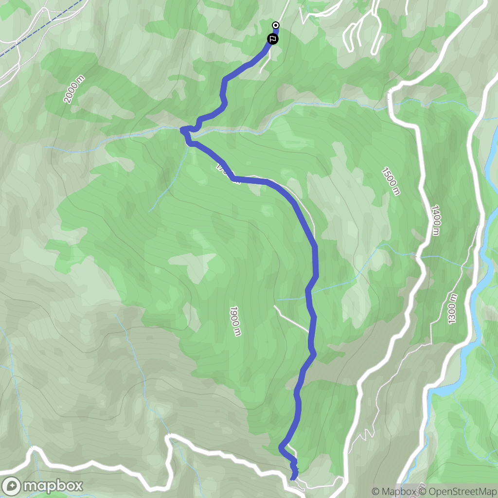 Uvernet-Fours : carte du parcours de randonnée - France
