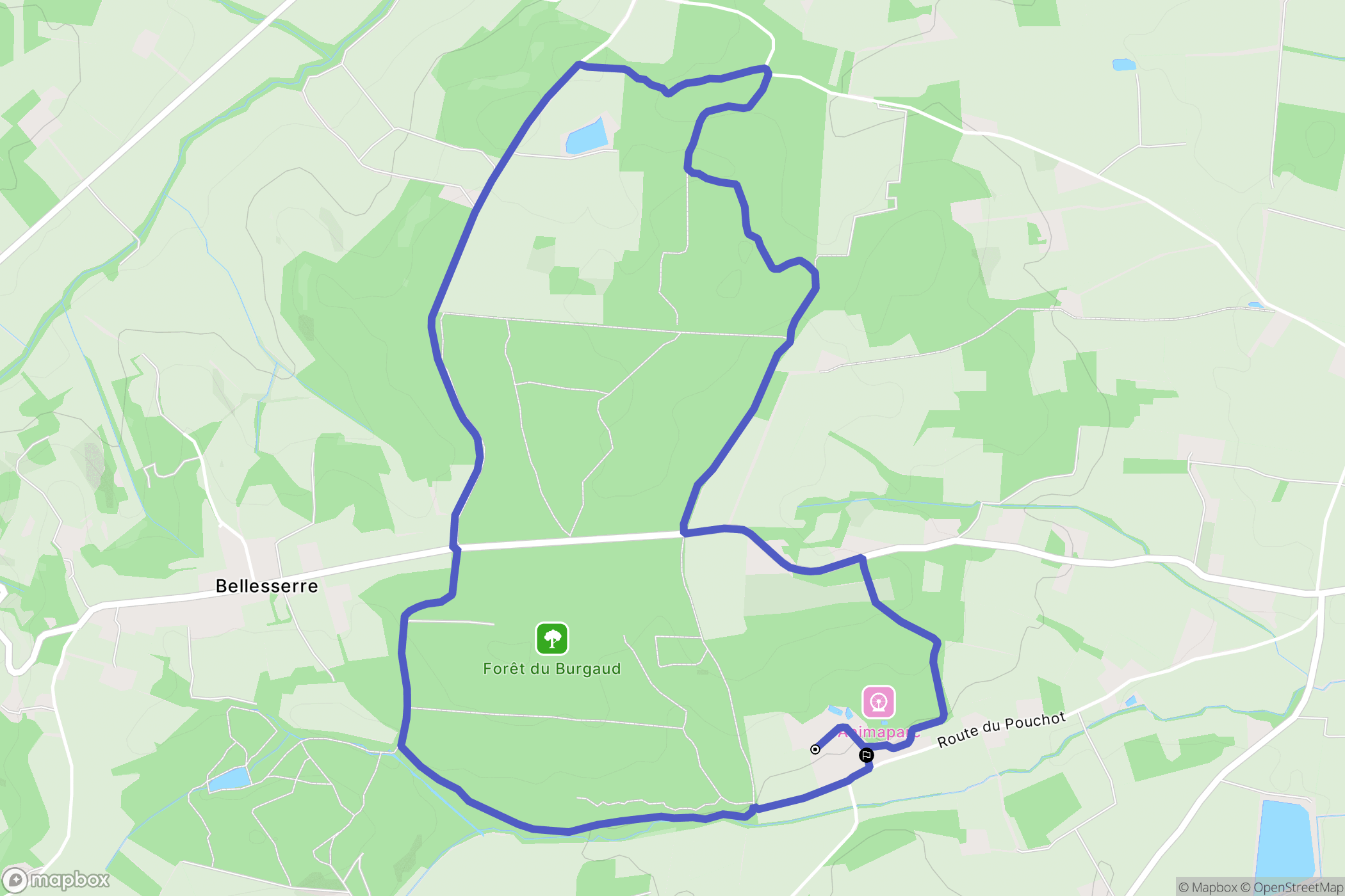 Le Burgaud : carte du parcours de randonnée - France