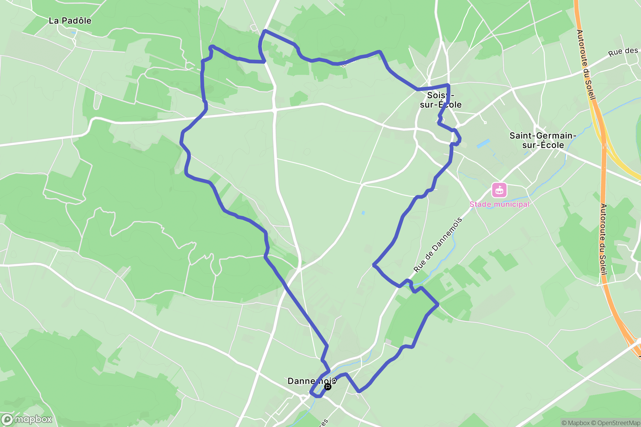 Dannemois : carte du parcours de randonnée - France