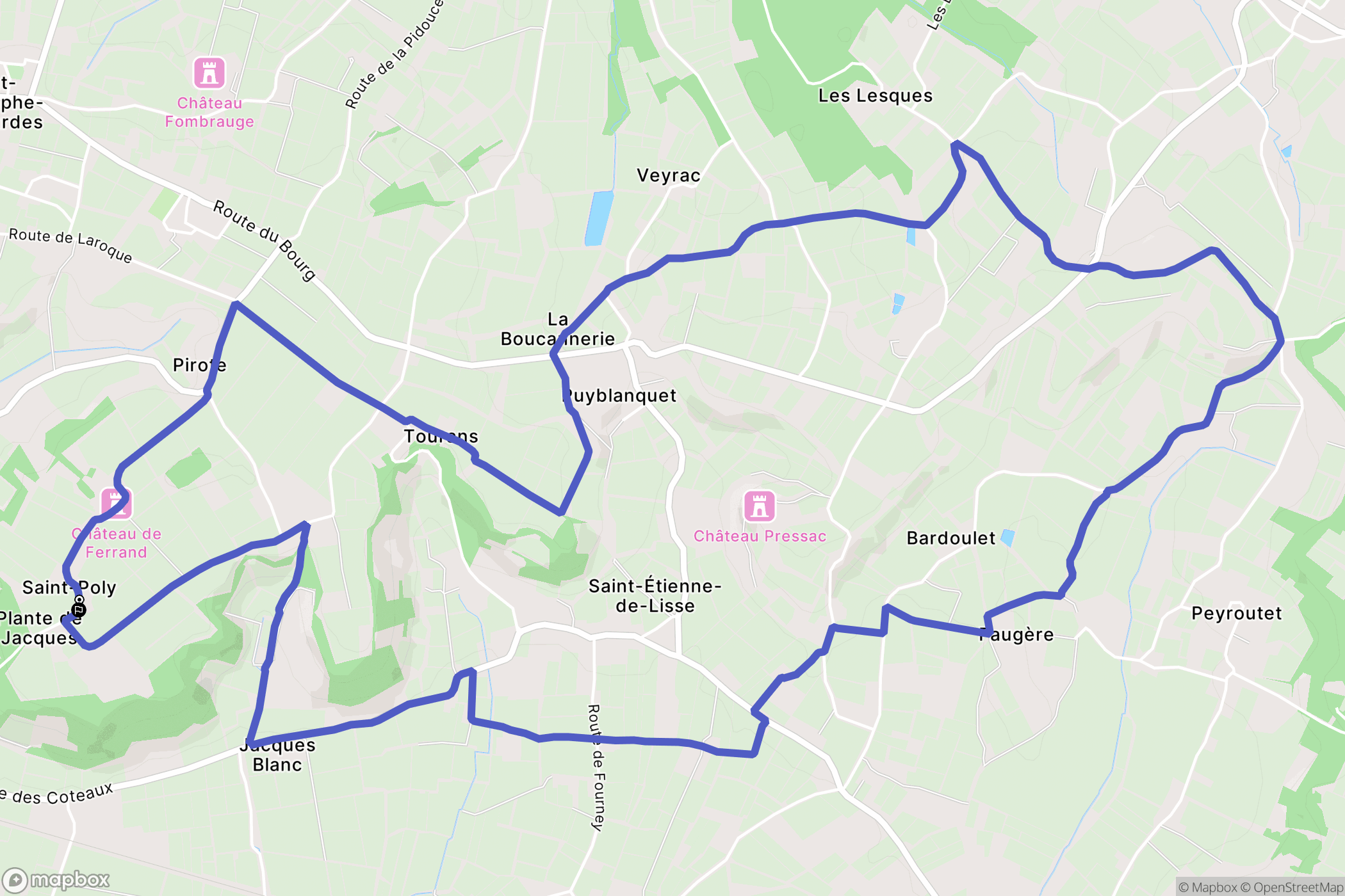 Saint-Hippolyte : carte du parcours de randonnée - France
