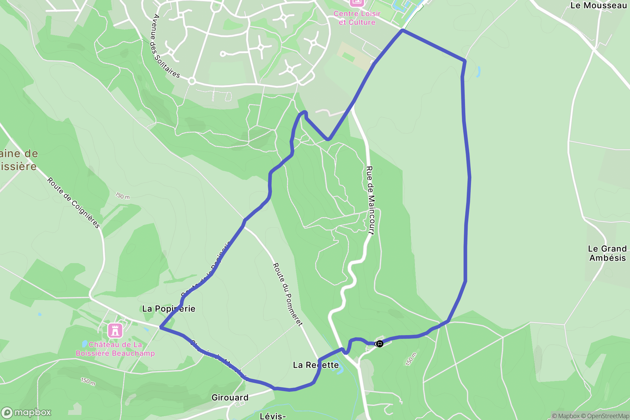 Lévis-Saint-Nom : carte du parcours de randonnée - France