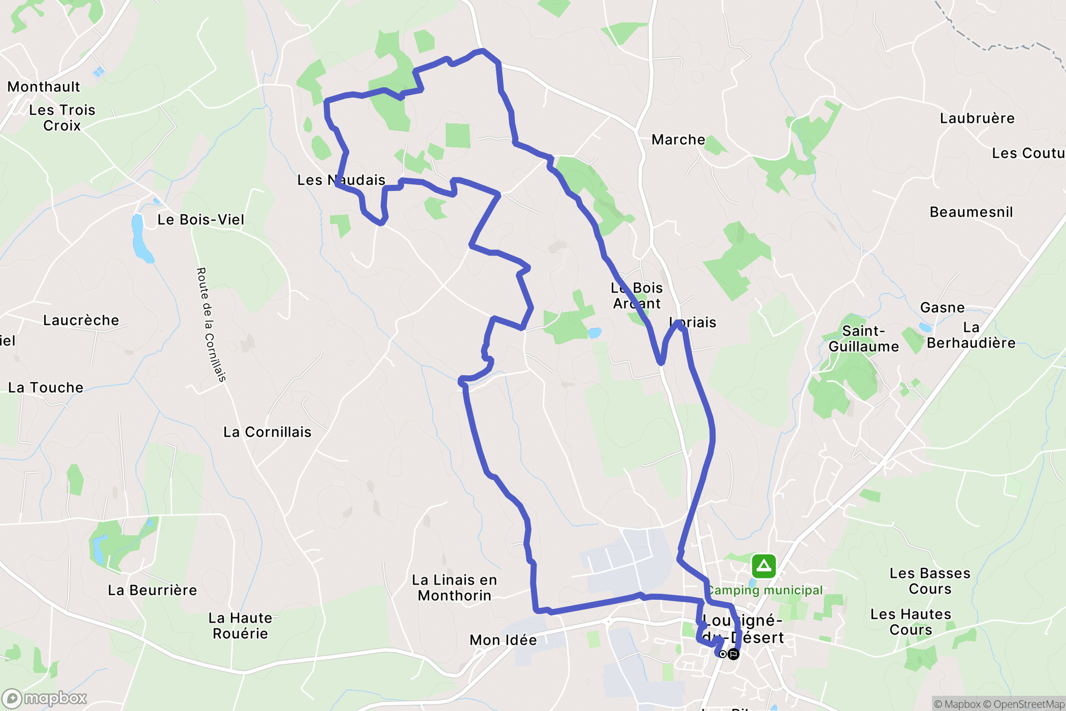 Louvigné-du-Désert : carte du parcours de randonnée - France
