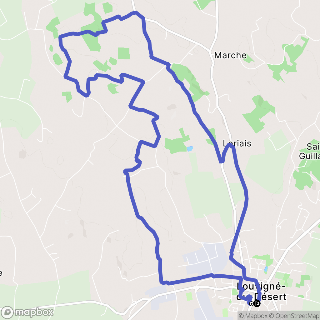 Louvigné-du-Désert : carte du parcours de randonnée - France