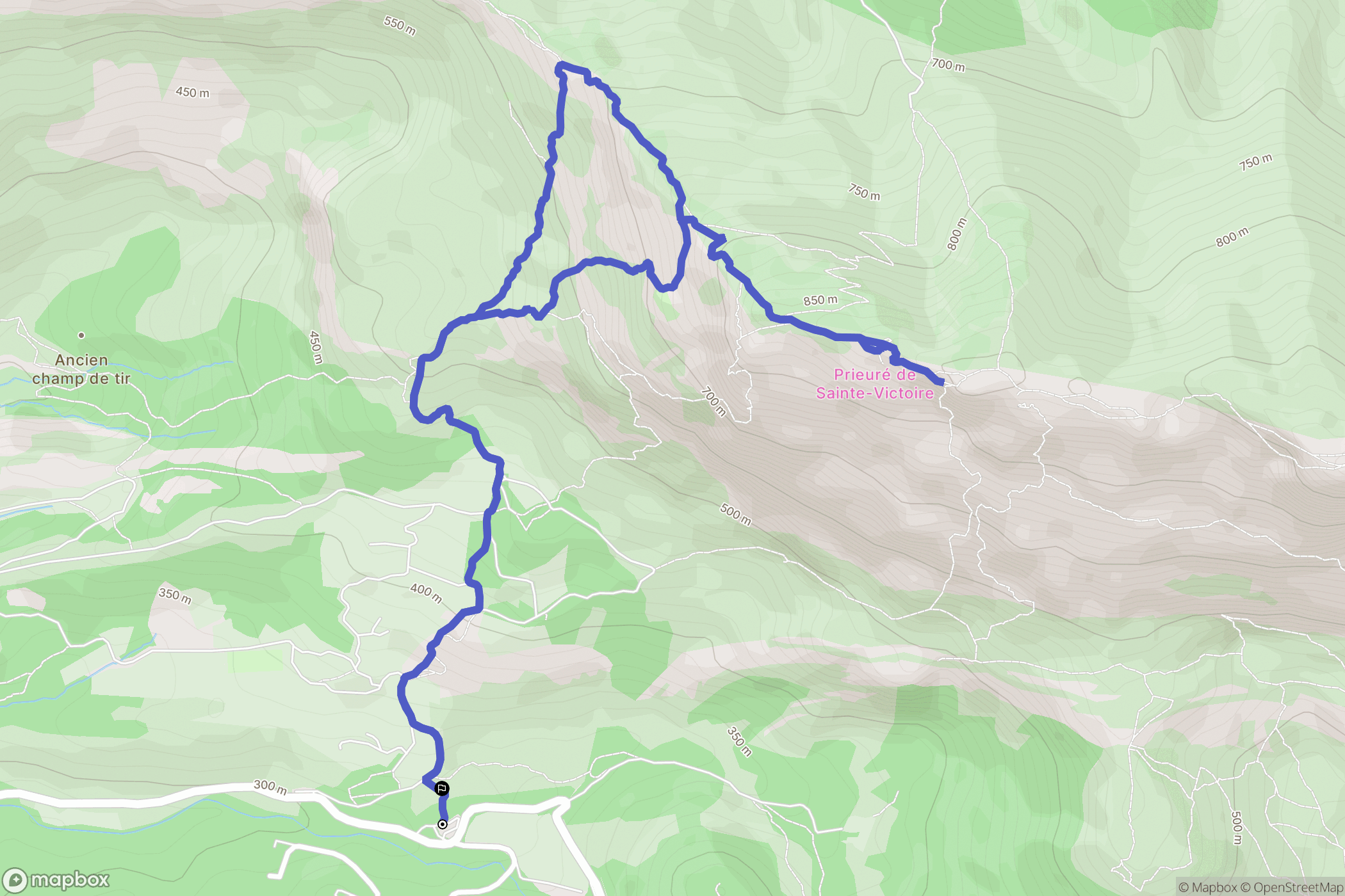 Aix en Provence, Le Bouquet : carte du parcours de randonnée - France