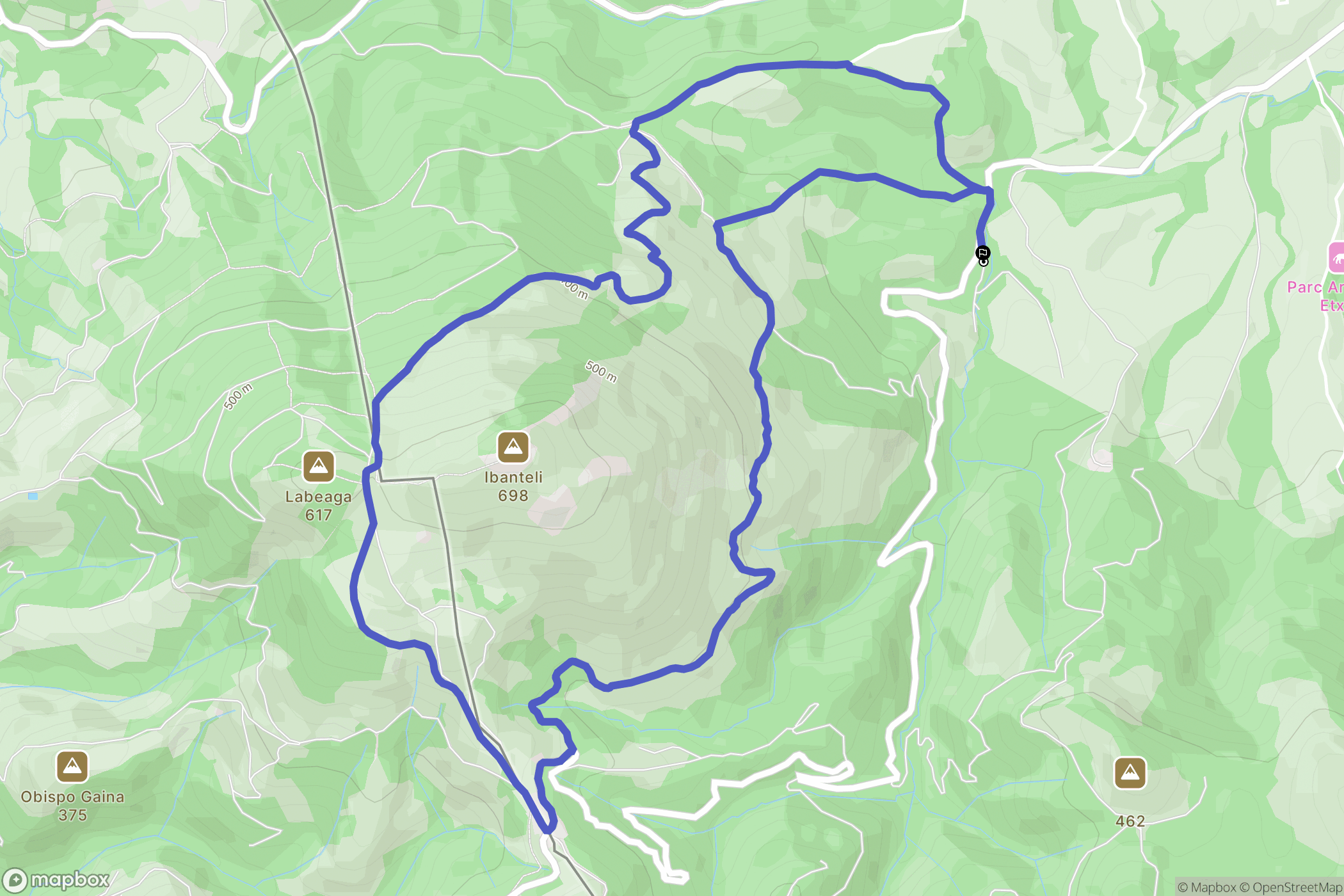 Sare : carte du parcours de randonnée - France