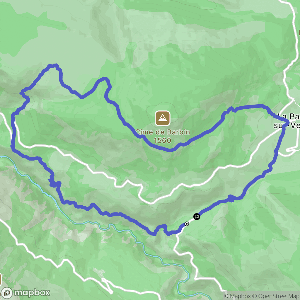 La Palud sur Verdon : carte du parcours de randonnée - France