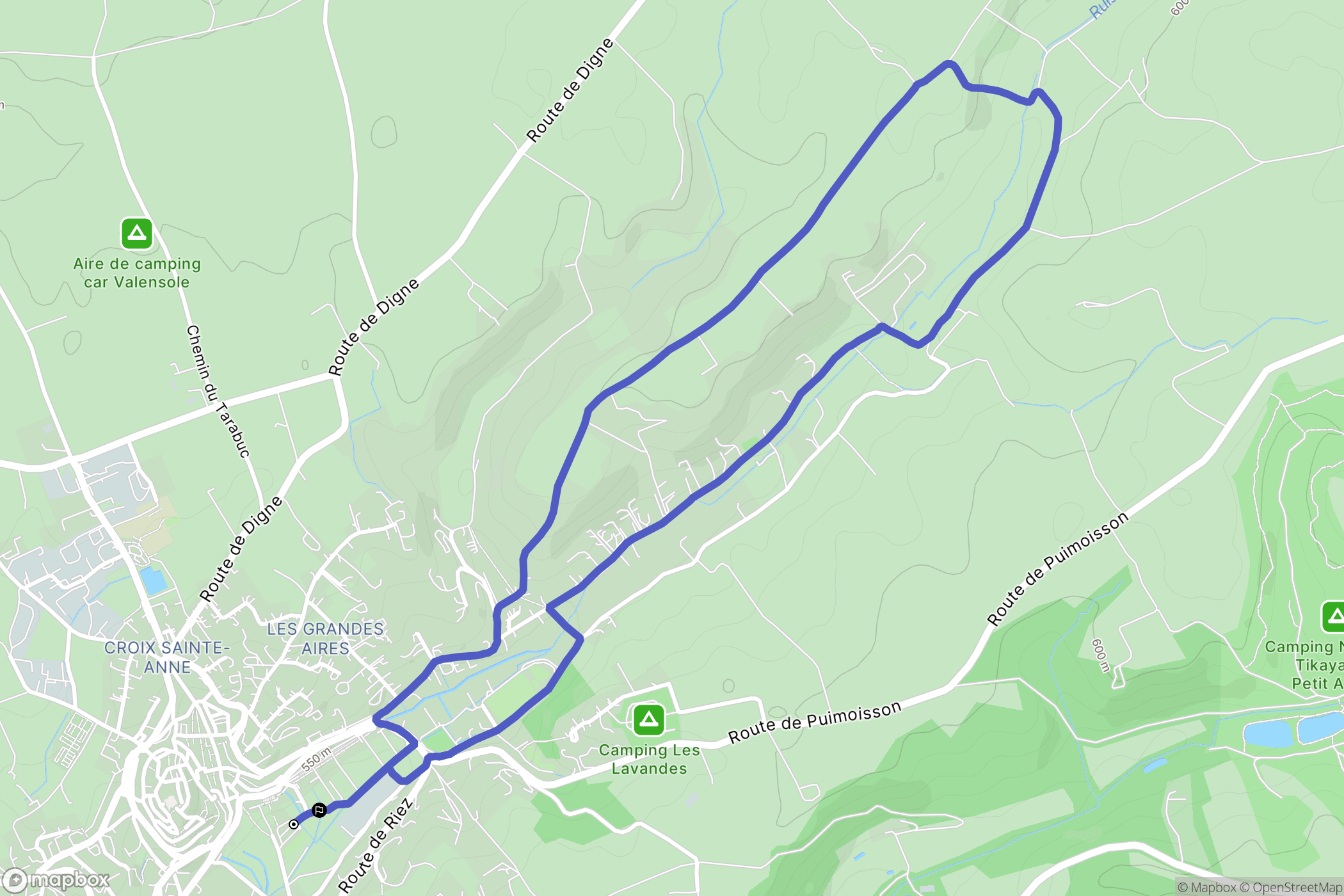 Valensole : carte du parcours de randonnée - France