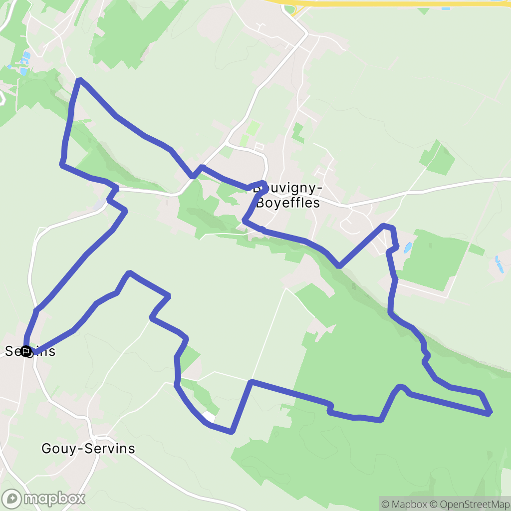 Servins : carte du parcours de randonnée - France