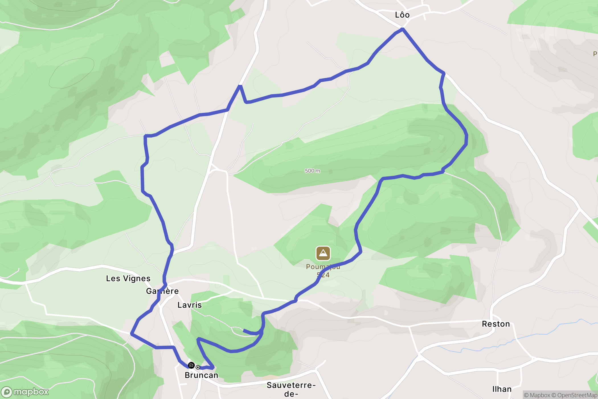 Sauveterre-de-Comminges : carte du parcours de randonnée - France