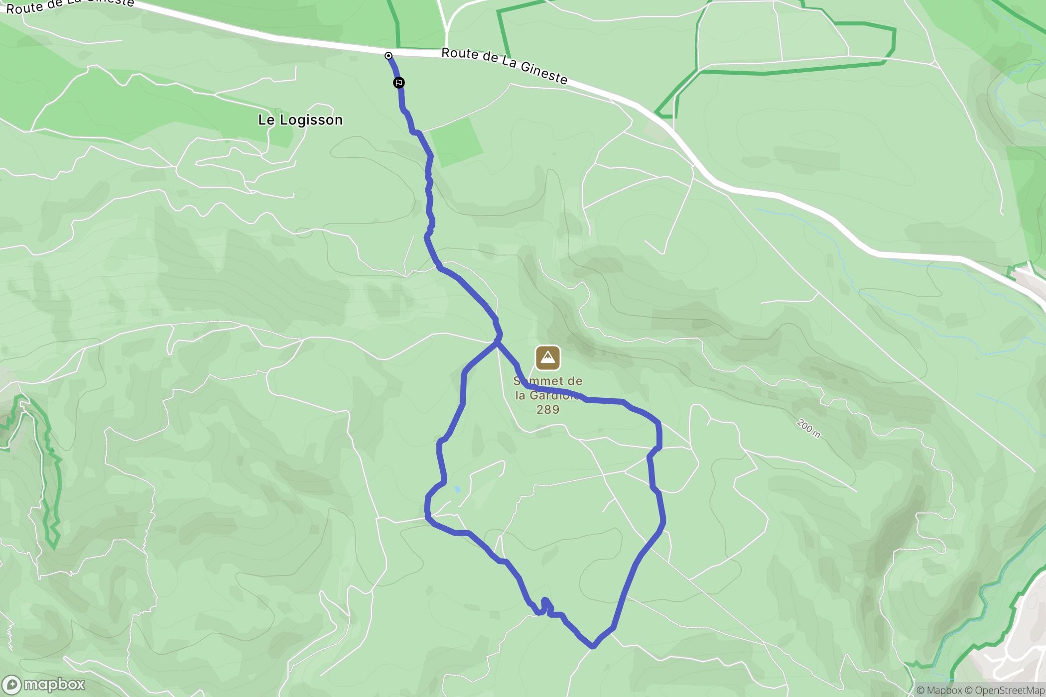 Cassis : carte du parcours de randonnée - France