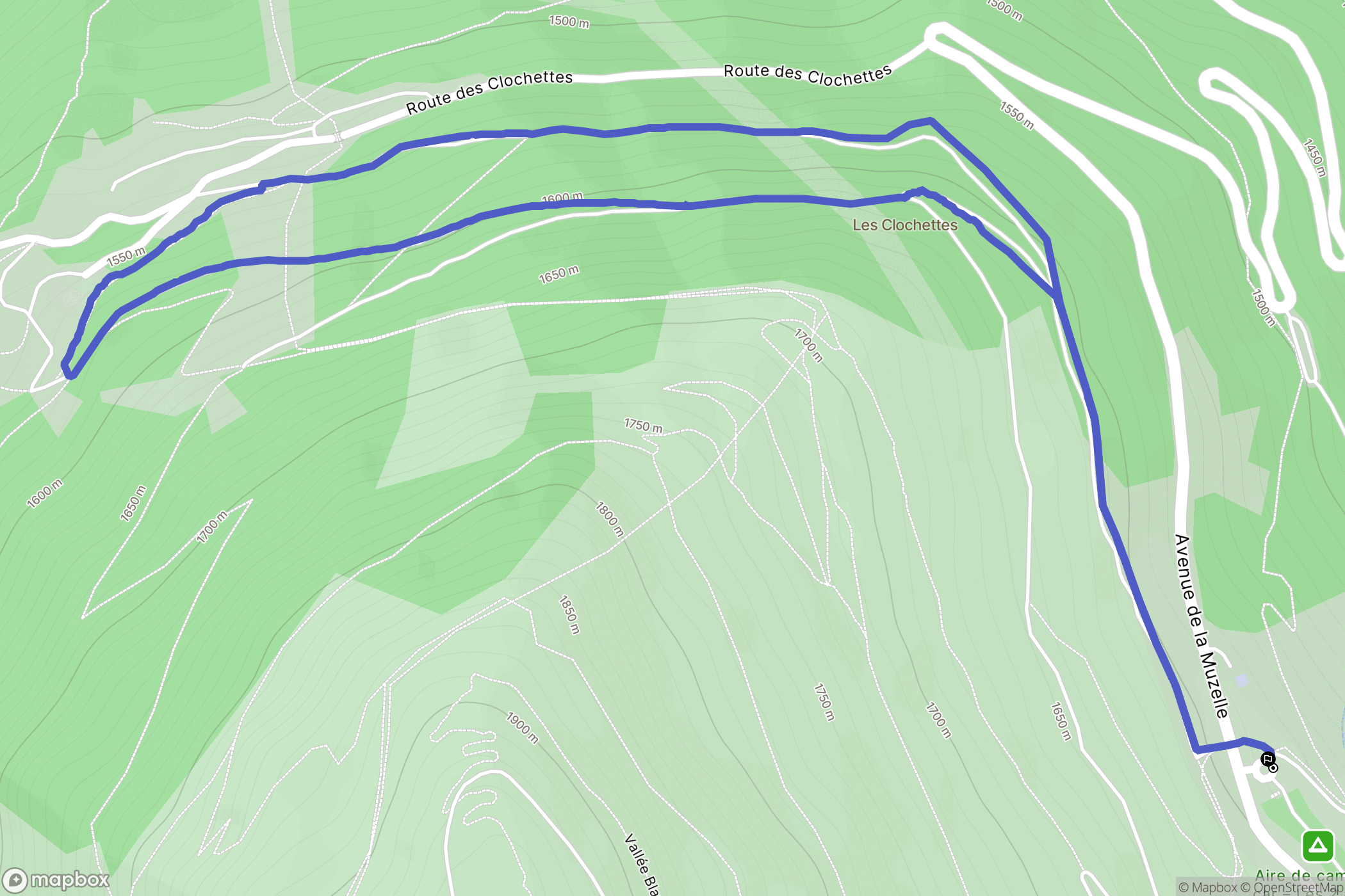 Les Deux Alpes : carte du parcours de randonnée - France