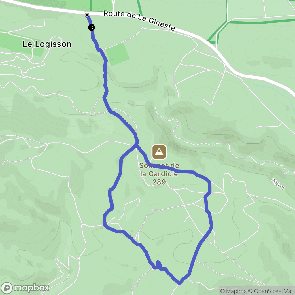 Cassis : carte du parcours de randonnée - France