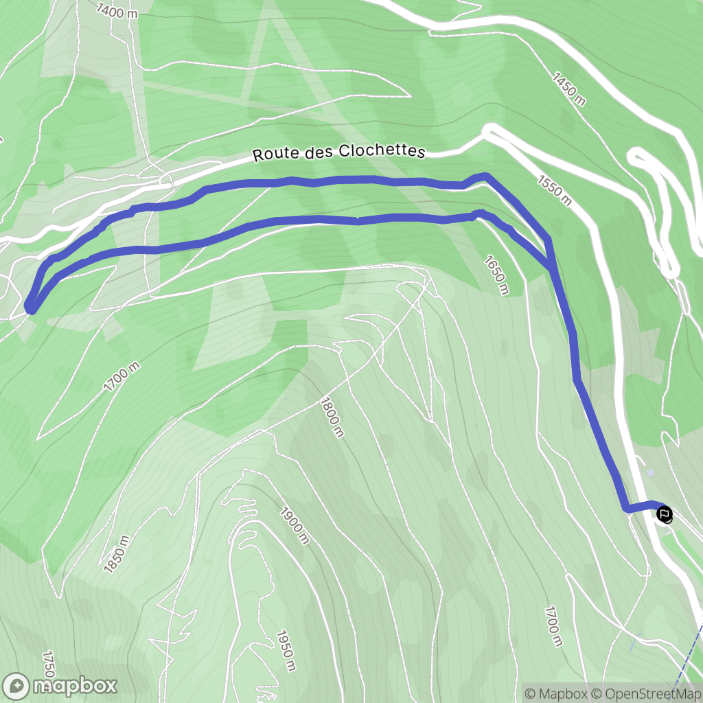 Les Deux Alpes : carte du parcours de randonnée - France