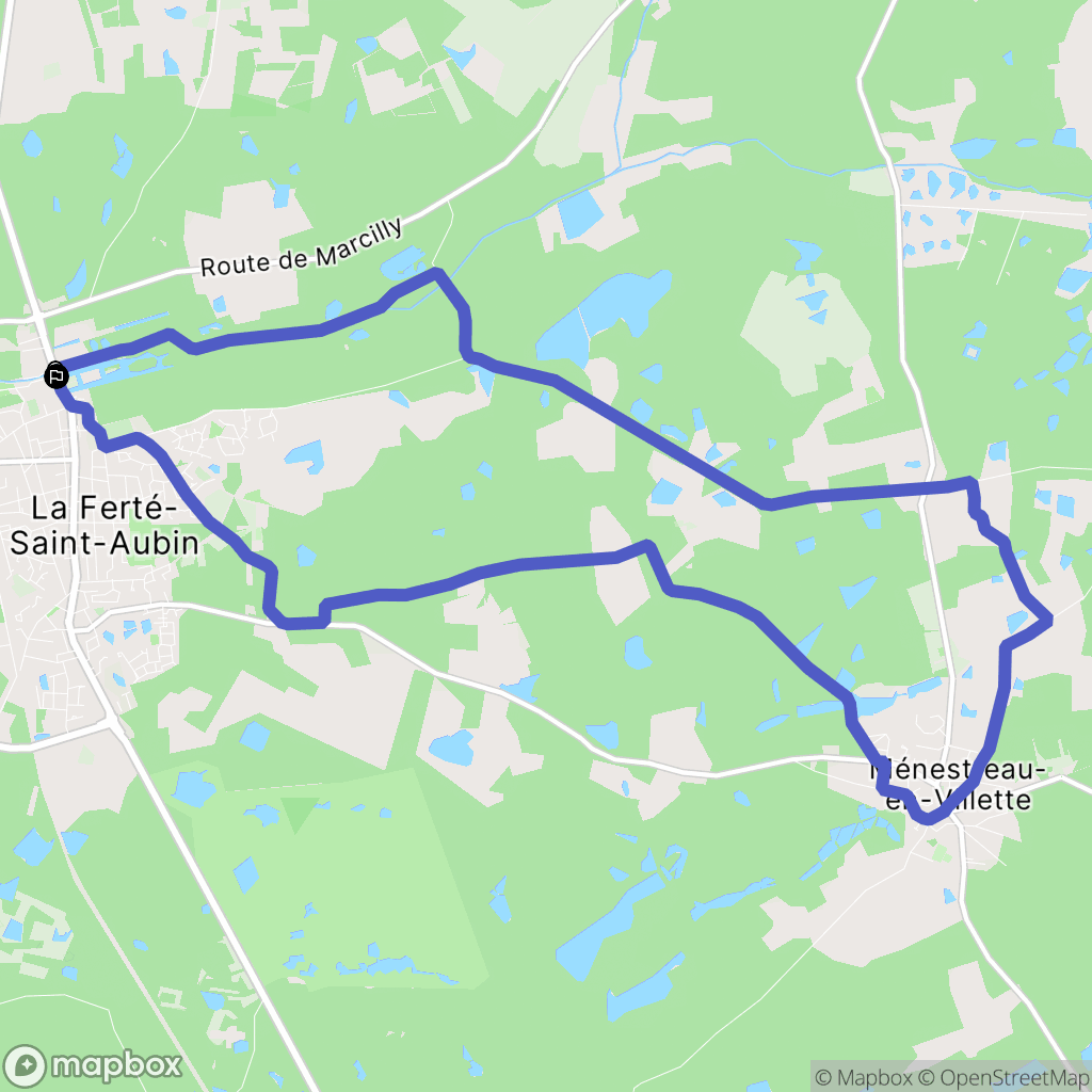La Ferté-Saint-Aubin : carte du parcours de randonnée - France