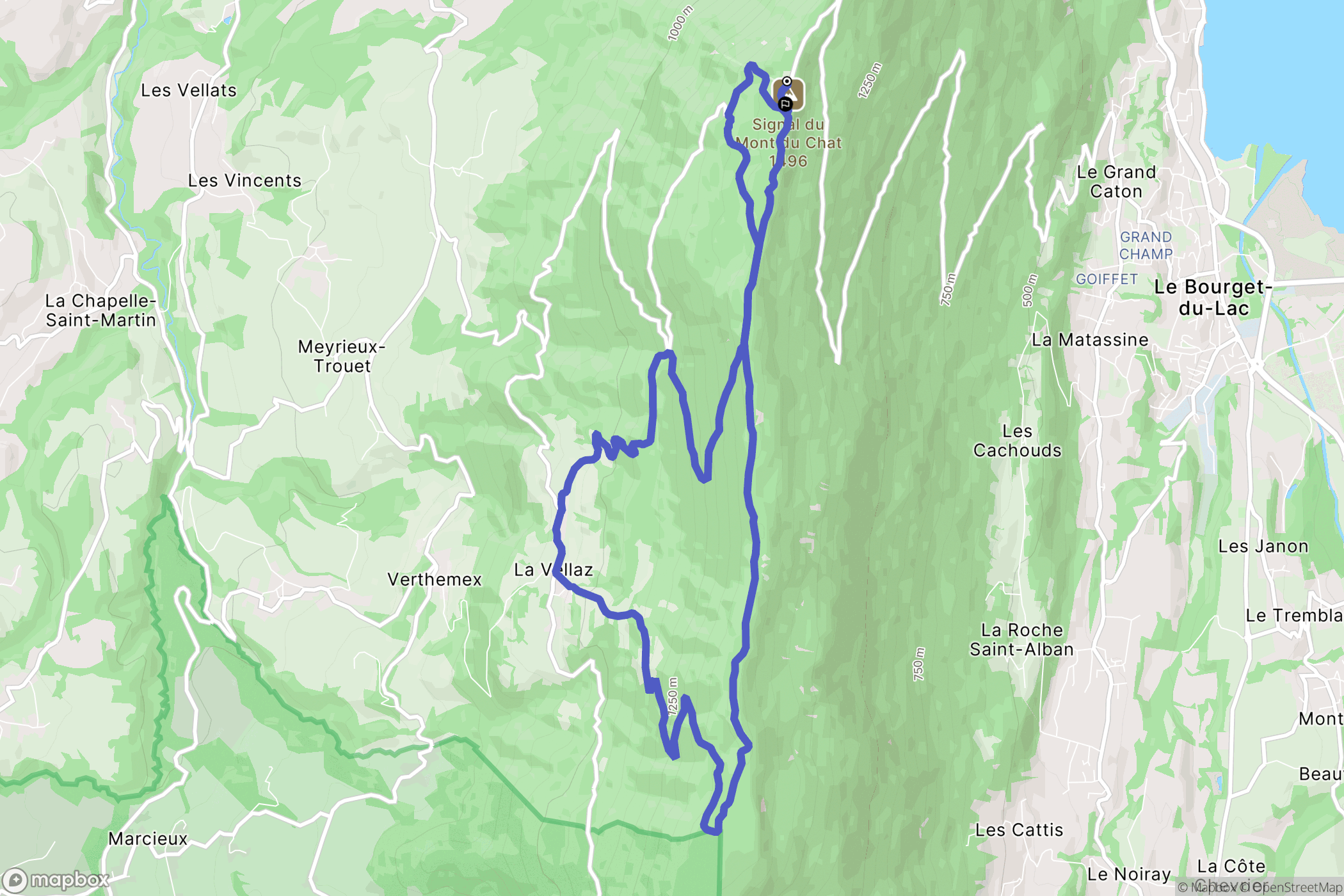 Saint-Paul : carte du parcours de randonnée - France