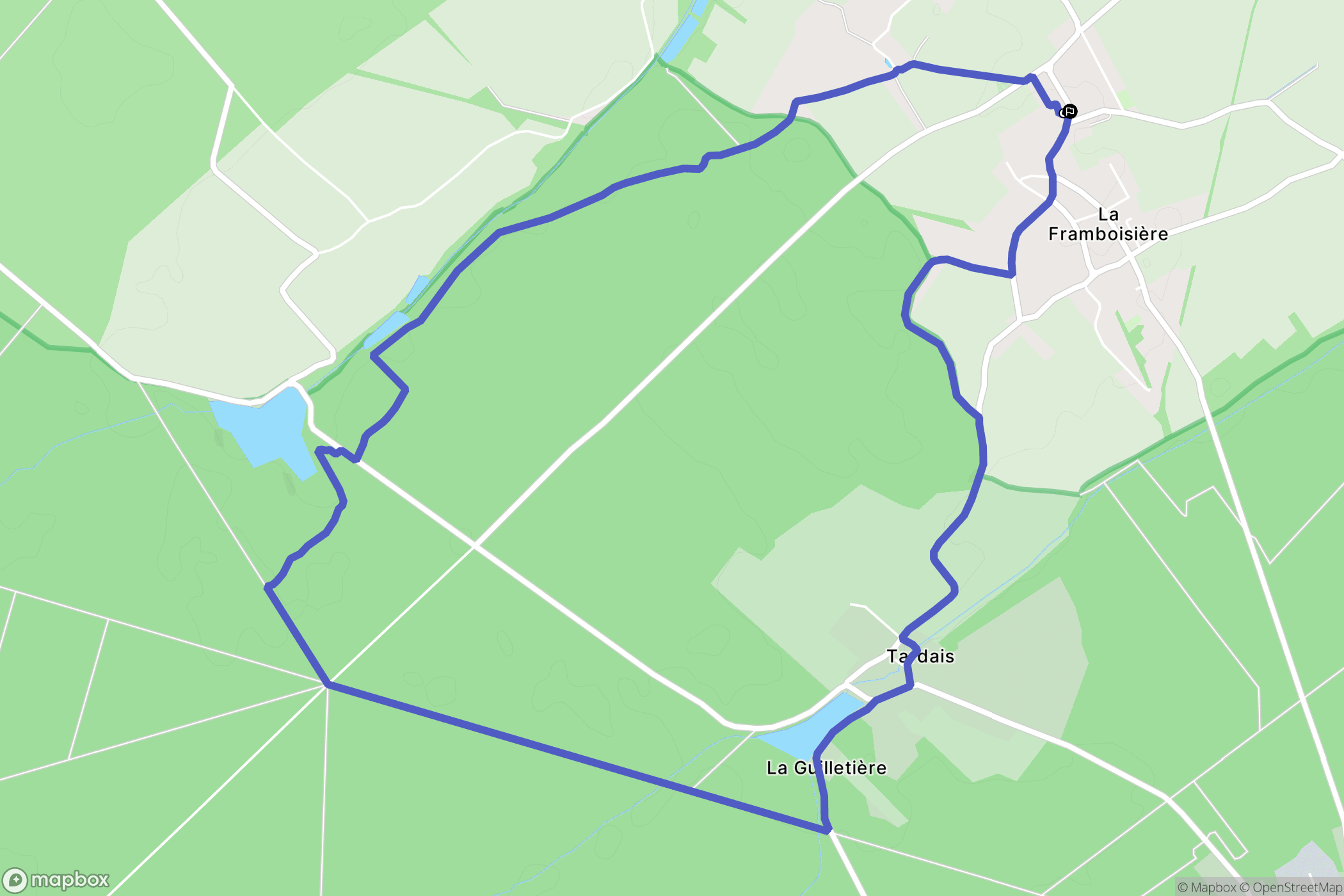 La Framboisière : carte du parcours de randonnée - France
