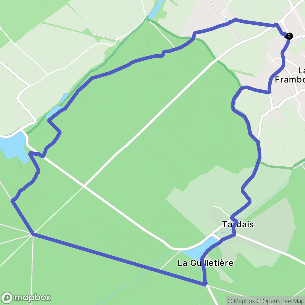 La Framboisière : carte du parcours de randonnée - France