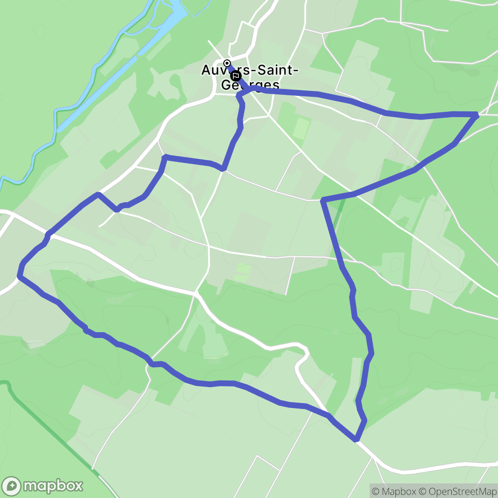 Auvers-Saint-Georges : carte du parcours de randonnée - France