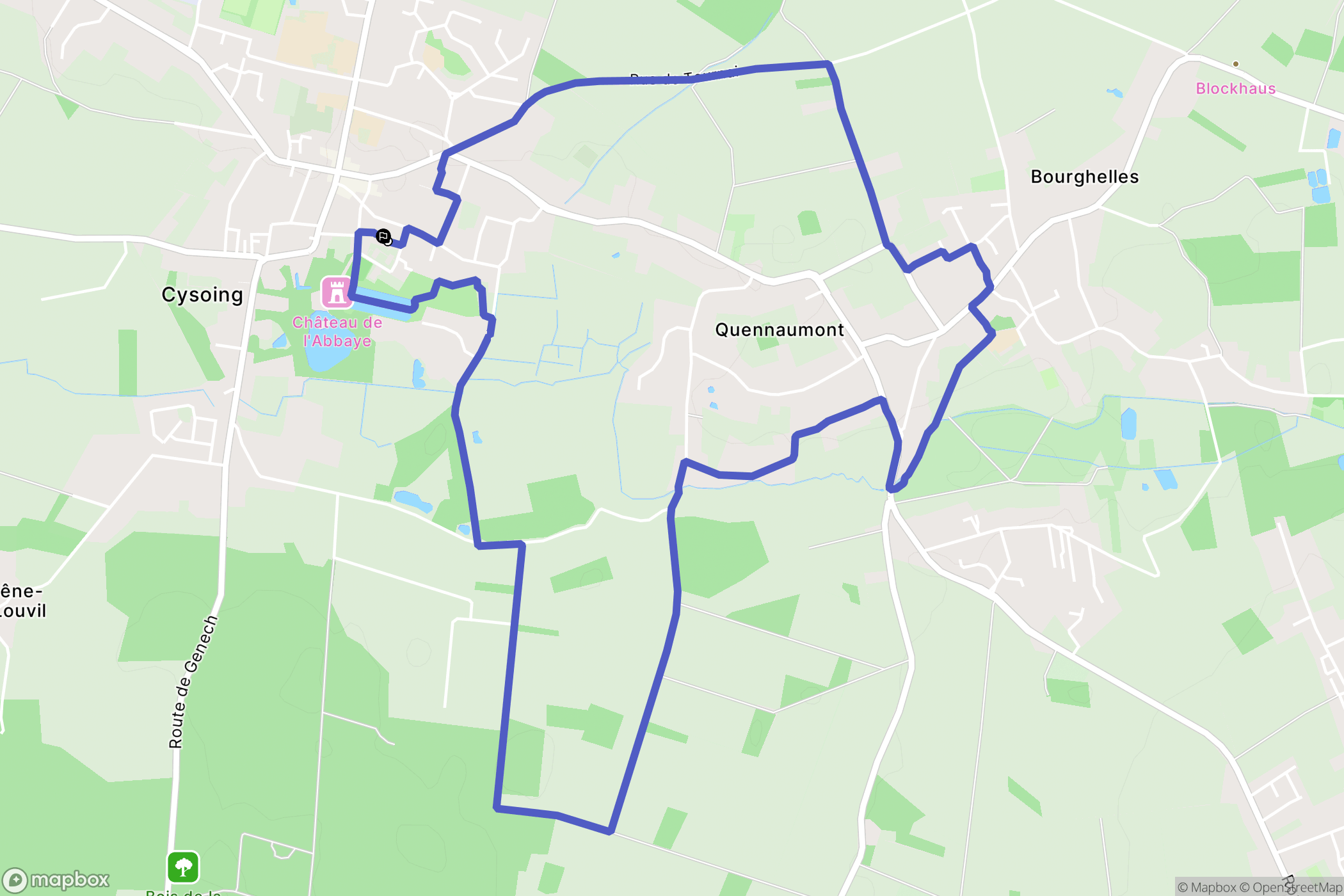 Cysoing : carte du parcours de randonnée - France
