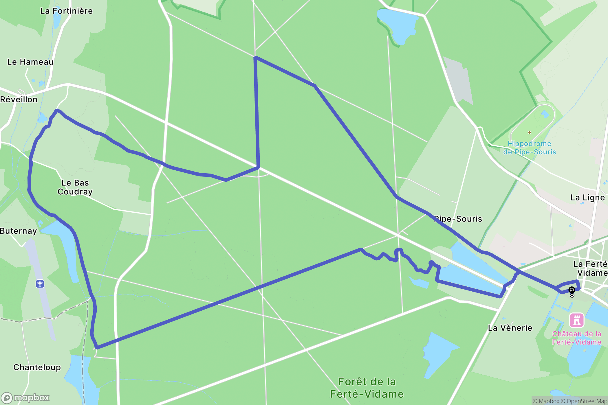 La Ferté-Vidame : carte du parcours de randonnée - France