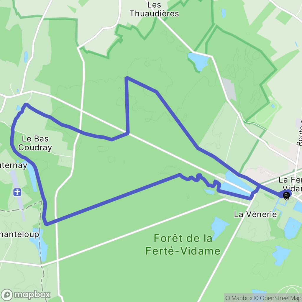 La Ferté-Vidame : carte du parcours de randonnée - France