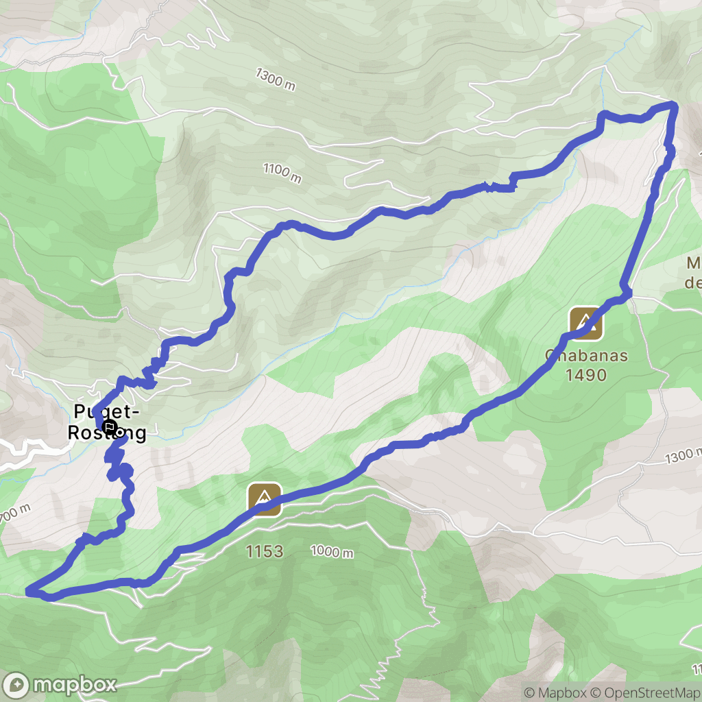 Puget-Rostang : carte du parcours de randonnée - France