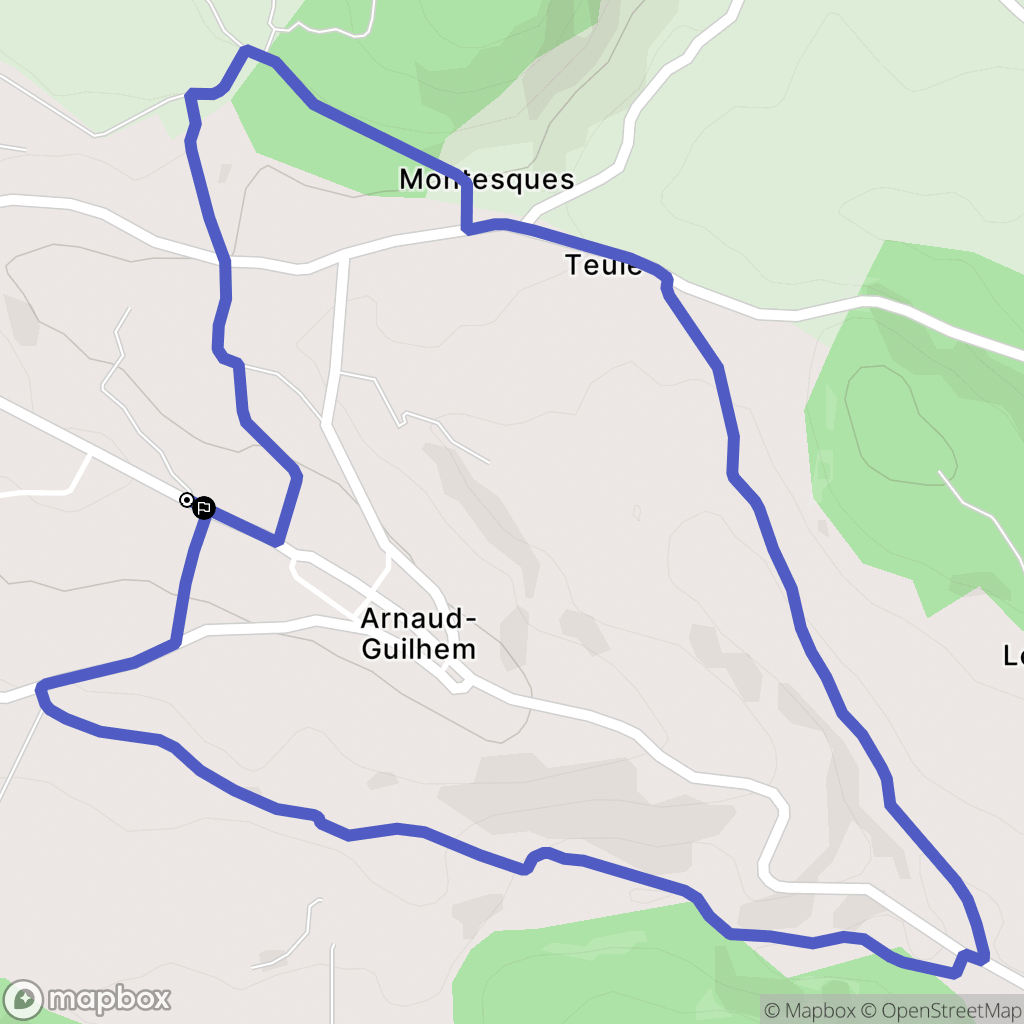 Arnaud-Guilhem : carte du parcours de randonnée - France