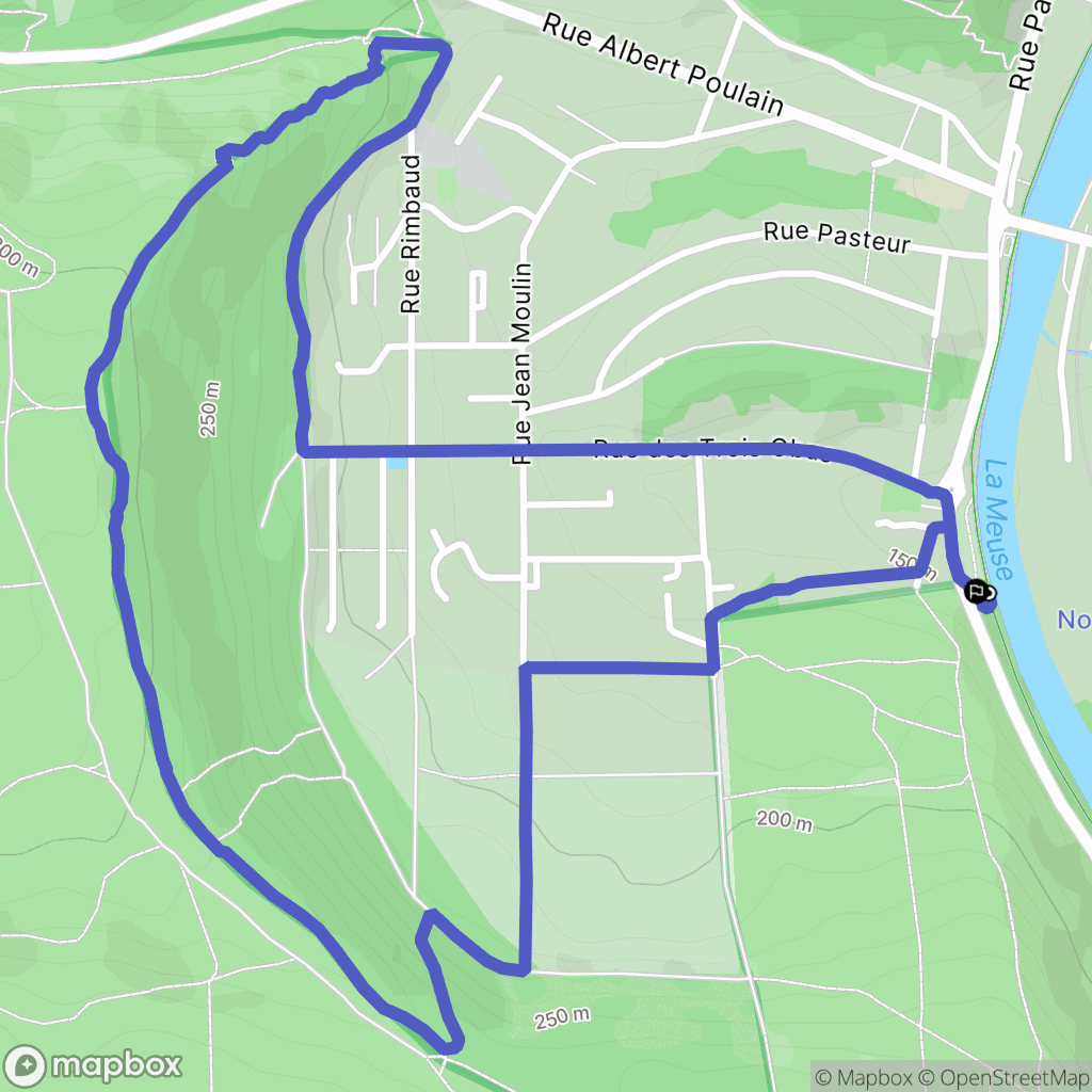 Nouzonville : carte du parcours de randonnée - France