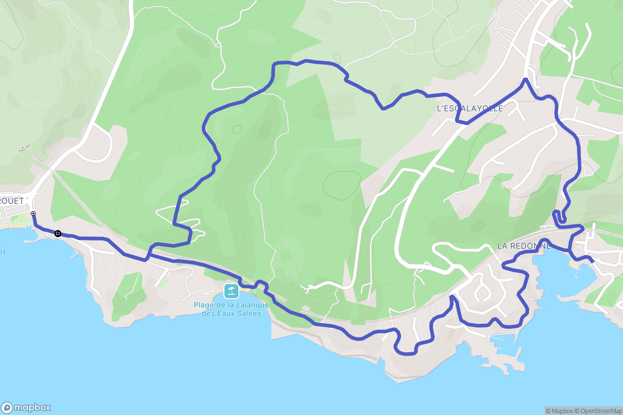 Carry-le-Rouet : carte du parcours de randonnée - France
