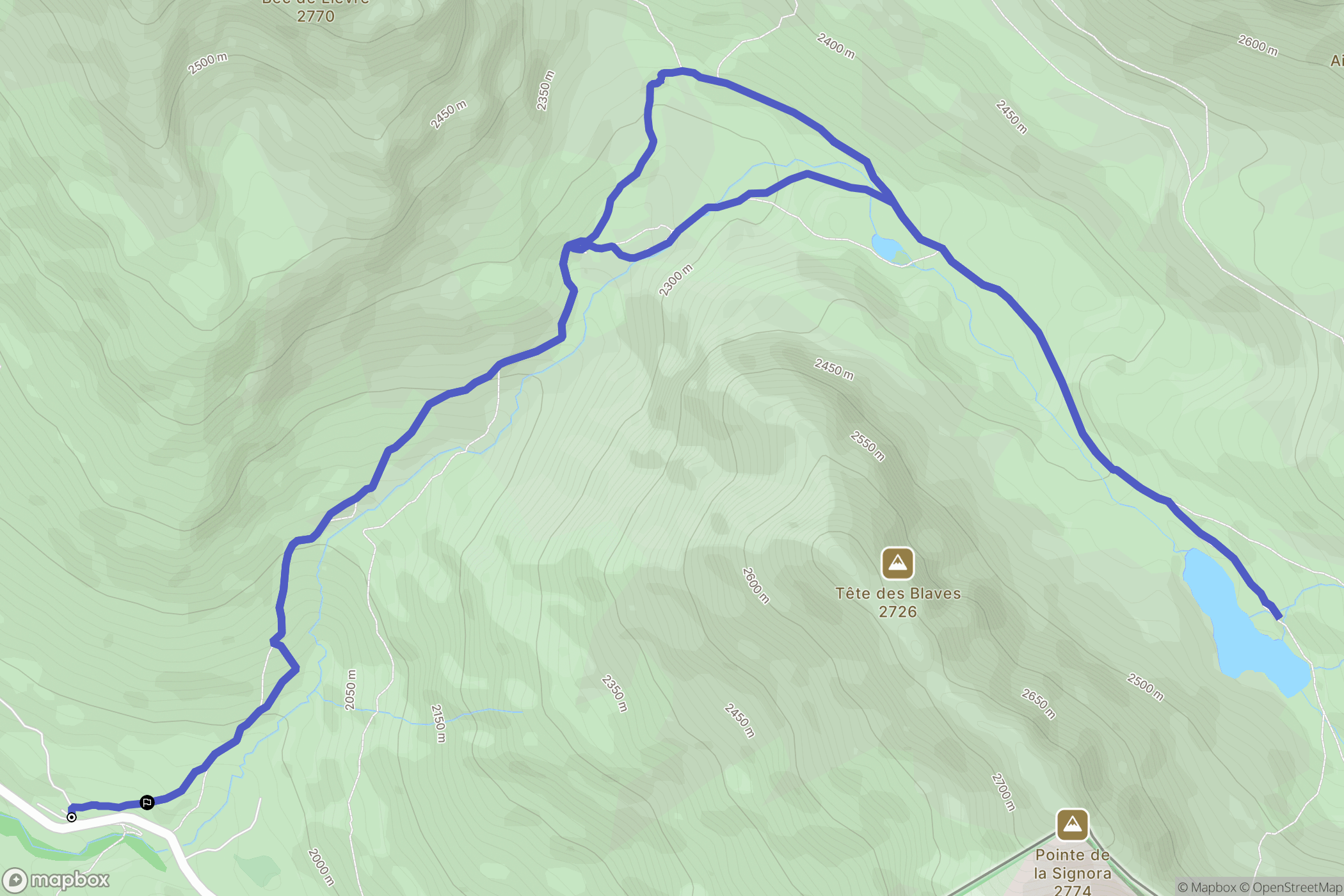 Larche : carte du parcours de randonnée - France