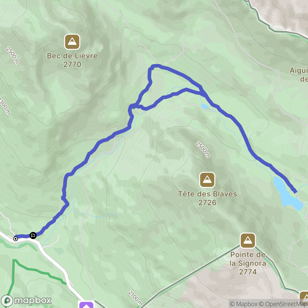 Larche : carte du parcours de randonnée - France