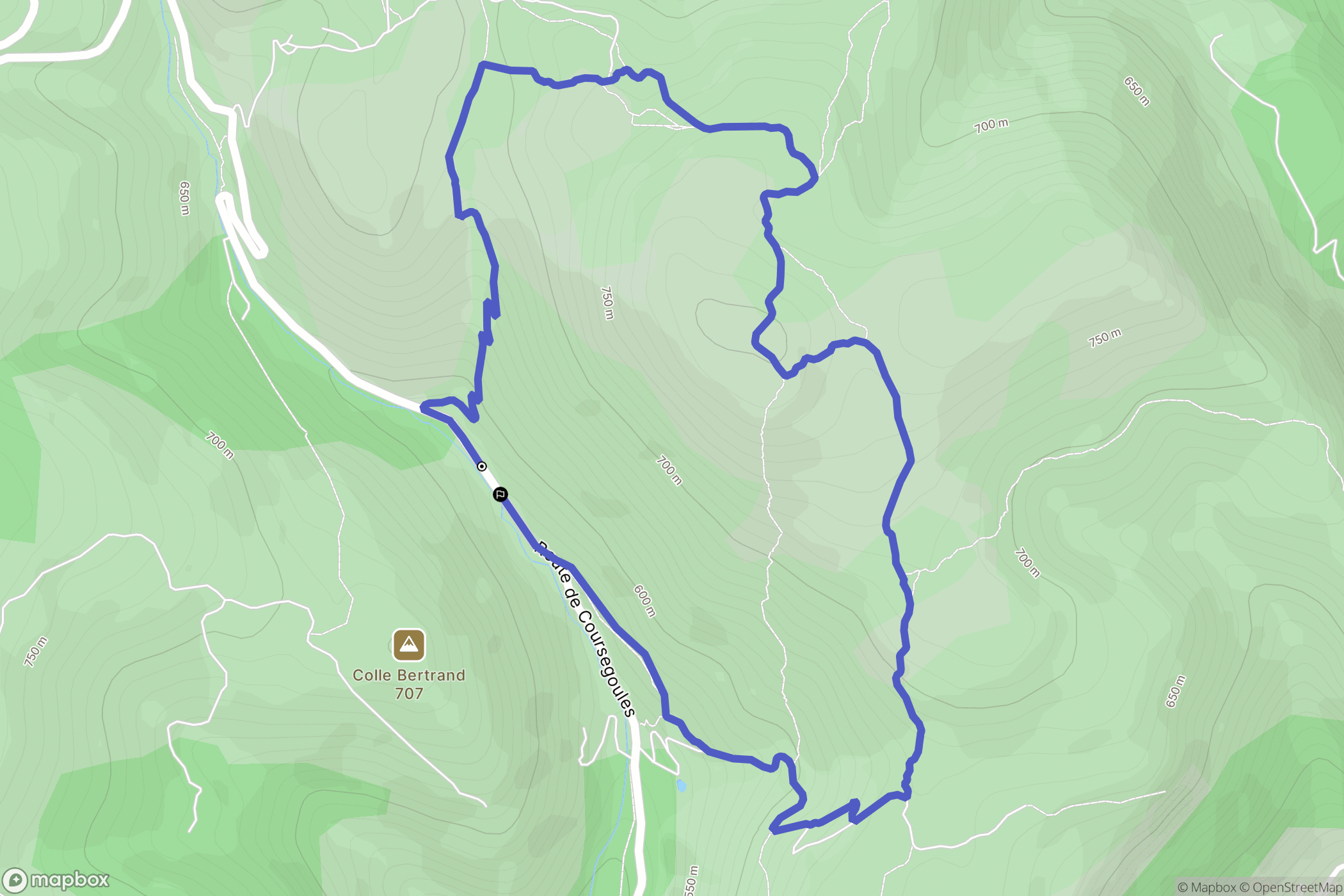 Vence : carte du parcours de randonnée - France