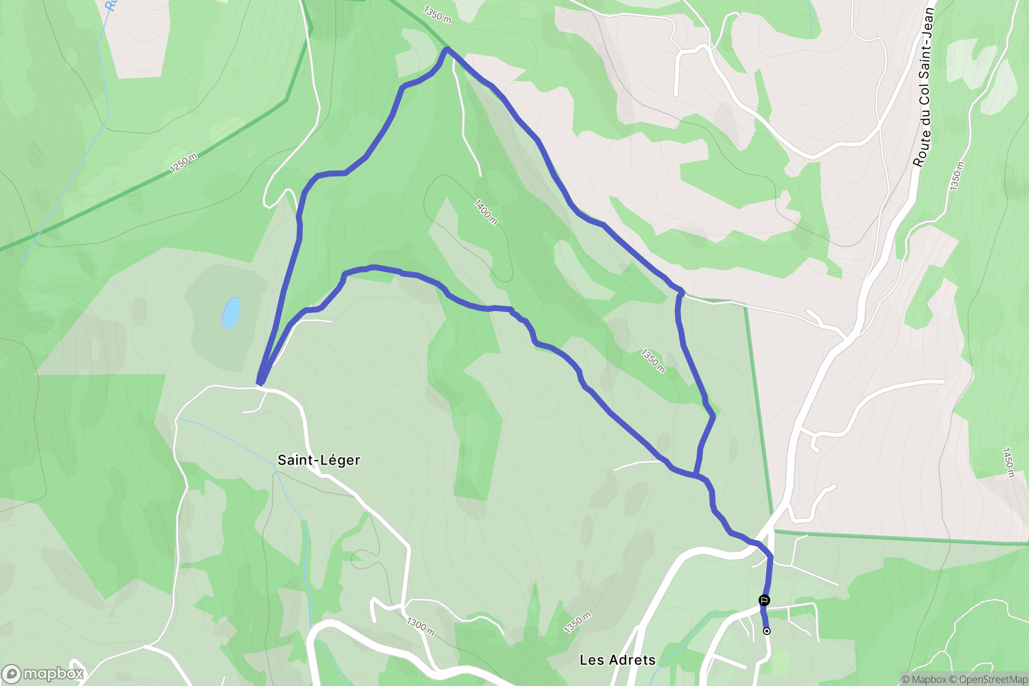 Montclar : carte du parcours de randonnée - France