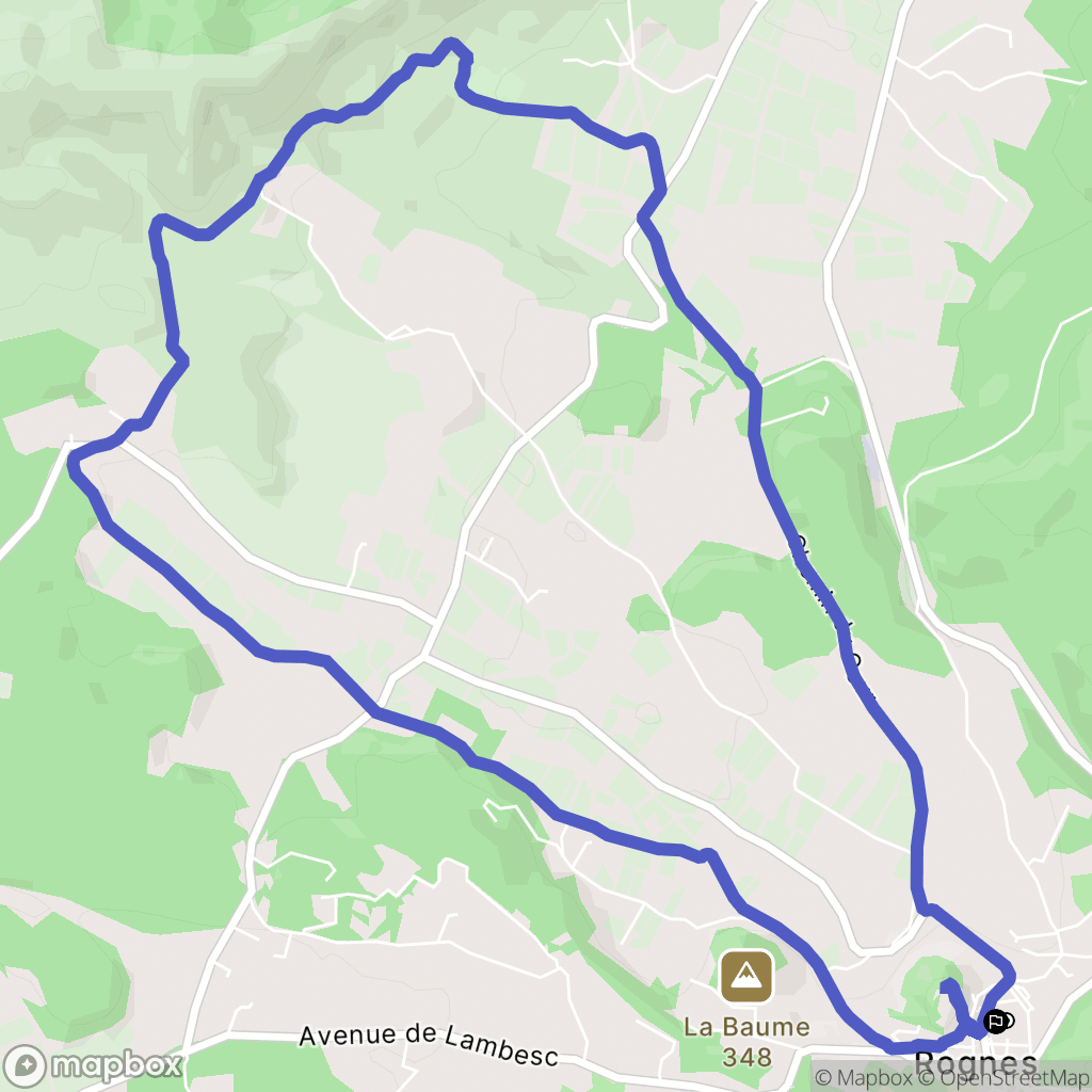 Rognes, Salon de Provence : carte du parcours de randonnée - France